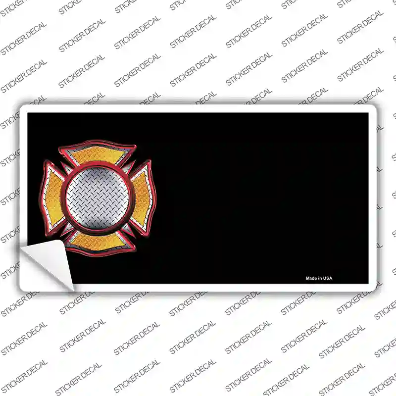 Fire Maltese Cross Offset Novelty Sticker Decal