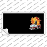 Fire Engine Flames Flaming Ax Offset Novelty Sticker Decal