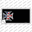 American Flag Maltese Cross Offset Novelty Sticker Decal