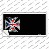 American Flag Maltese Cross Offset Novelty Sticker Decal