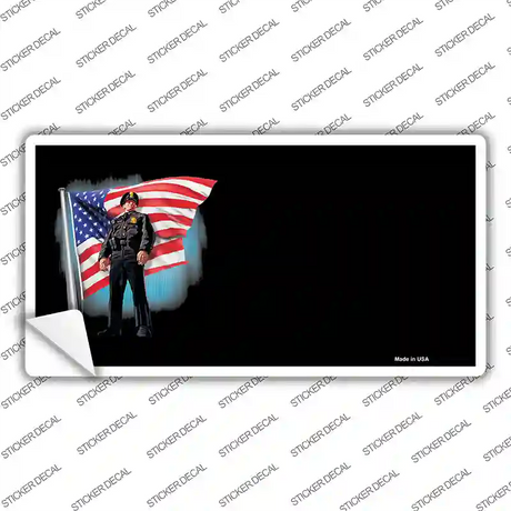 Police Officer American Flag Offset Novelty Sticker Decal