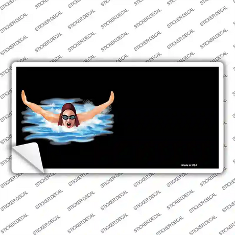 Female Swimmer Offset Novelty Sticker Decal