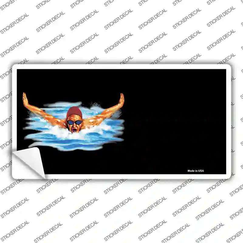 Male Swimmer Offset Novelty Sticker Decal