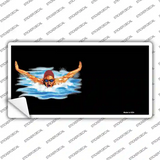 Male Swimmer Offset Novelty Sticker Decal