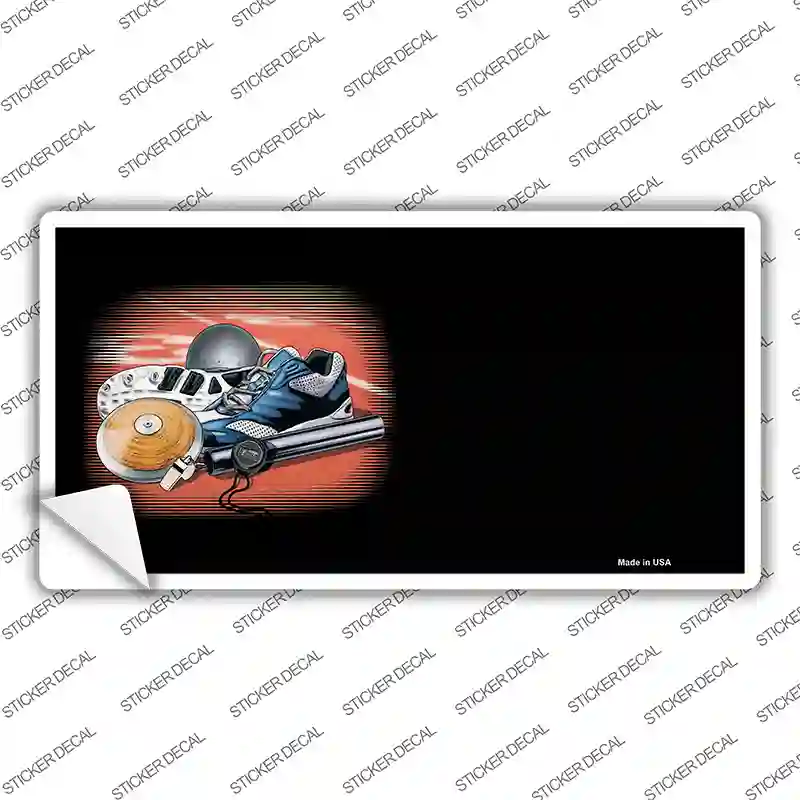 Track And Field Equipment Offset Novelty Sticker Decal