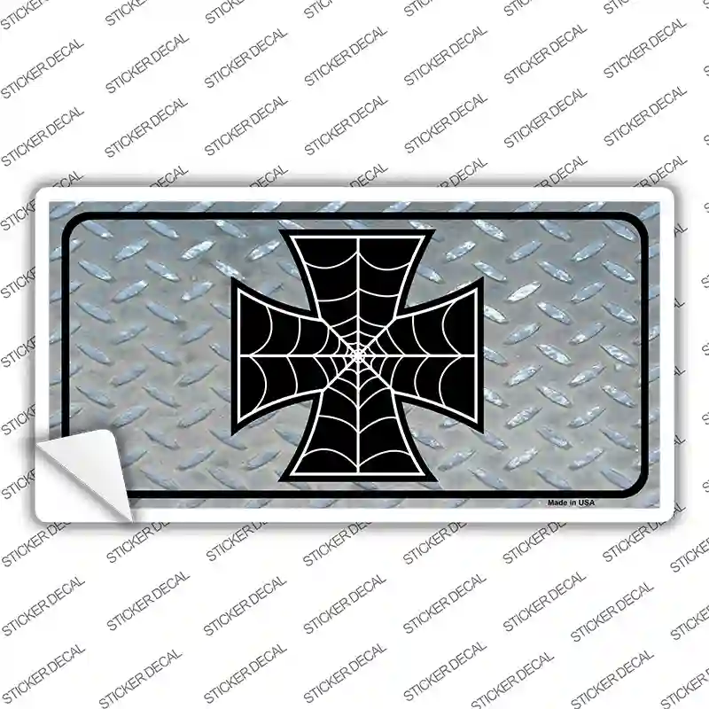 Maltese Cross Spider Web Novelty Sticker Decal