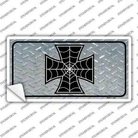 Maltese Cross Spider Web Novelty Sticker Decal