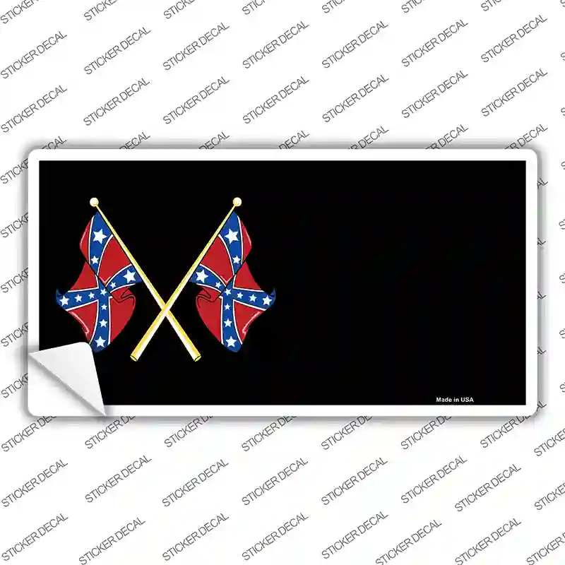 Crossed Rebel Flags Offset Novelty Sticker Decal