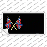 Crossed Rebel Flags Offset Novelty Sticker Decal