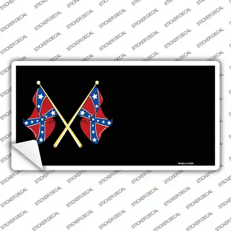 Crossed Rebel Flags Offset Novelty Sticker Decal