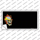 Flaming Skull Offset Novelty Sticker Decal