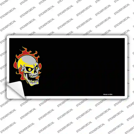 Flaming Skull Offset Novelty Sticker Decal