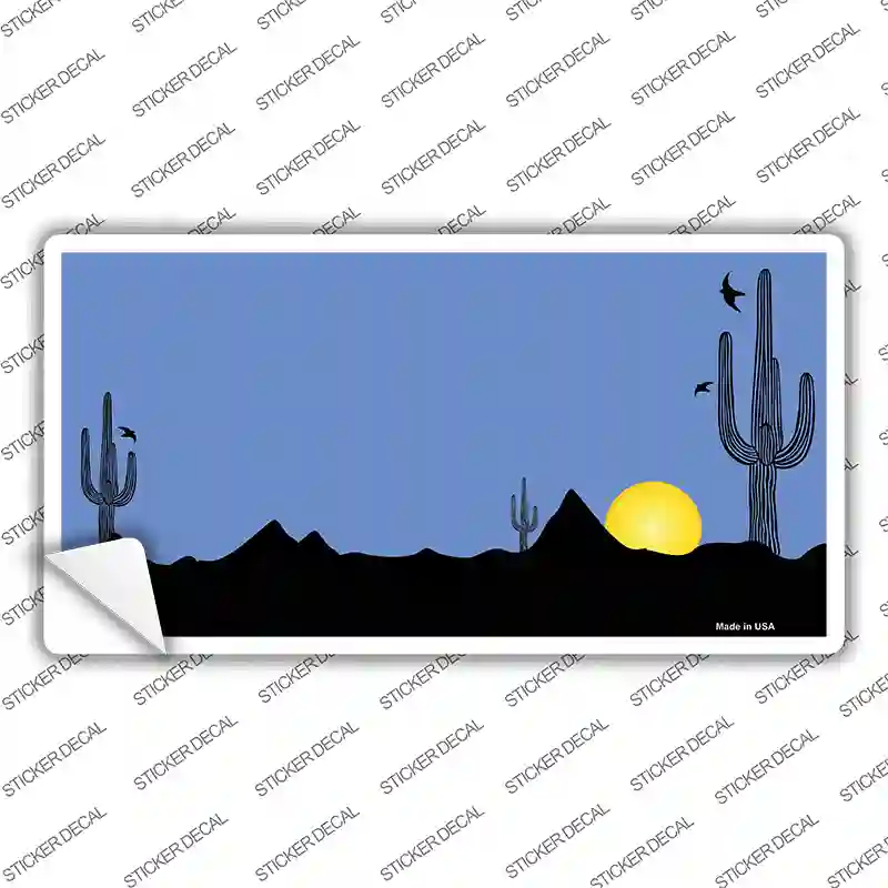 Southwest Cactus Sunrise Blue Novelty Sticker Decal
