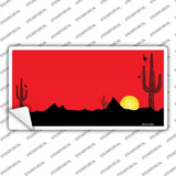 Southwest Cactus Sunrise Red Novelty Sticker Decal