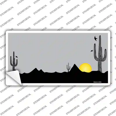 Southwest Cactus Sunrise Gray Novelty Sticker Decal