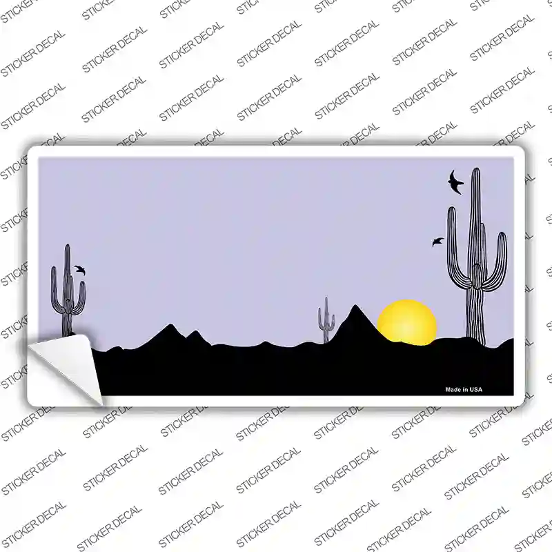 Southwest Cactus Sunrise Purple Novelty Sticker Decal