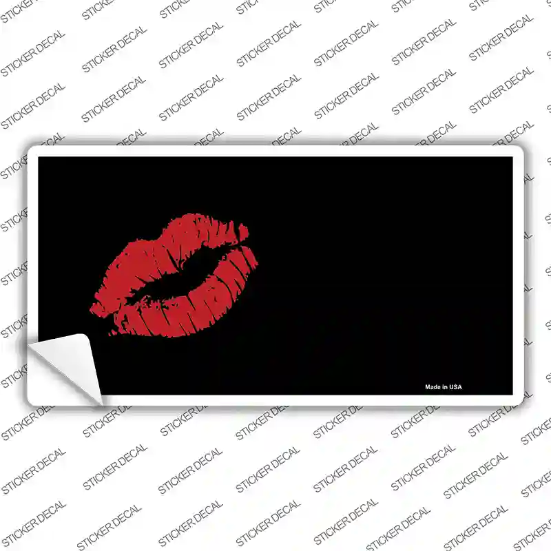 Red Lips Offset Novelty Sticker Decal