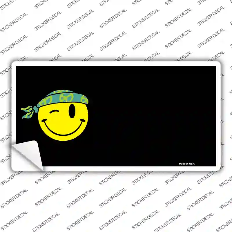 Winking Peace Smiley Offset Novelty Sticker Decal