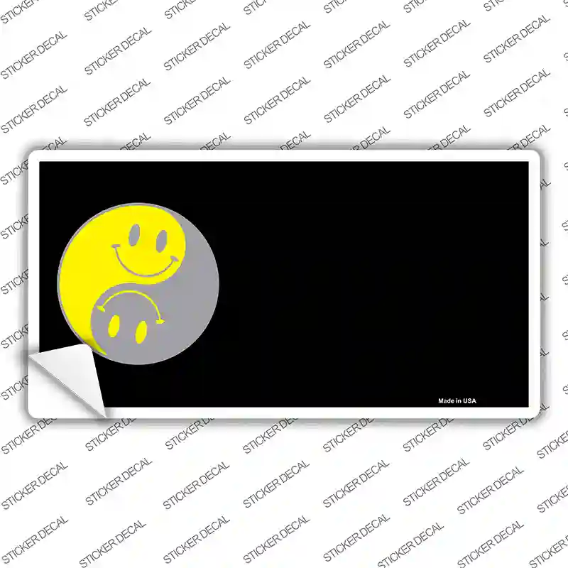 Yin Yang Smiley Offset Novelty Sticker Decal