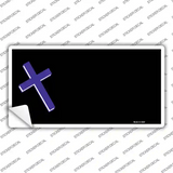 Purple Cross Offset Novelty Sticker Decal