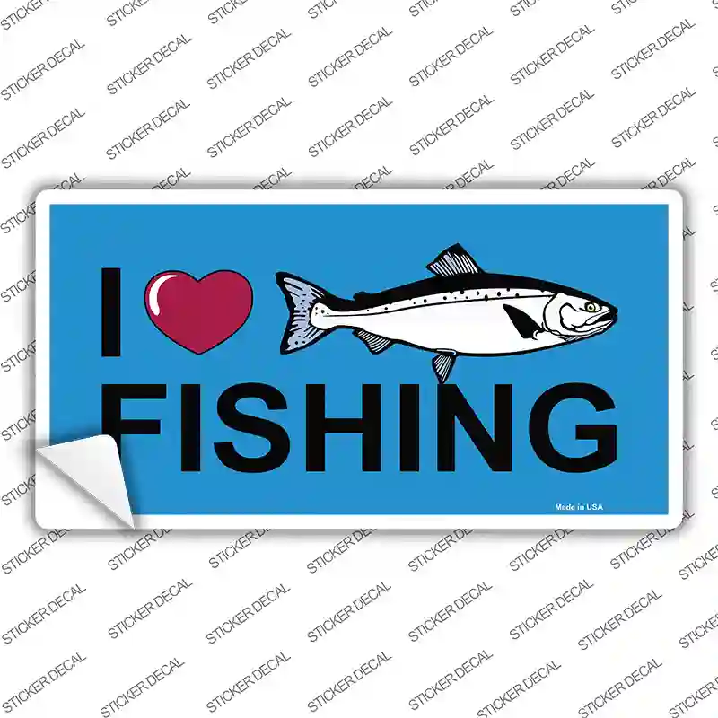 I Love Fishing Novelty Sticker Decal