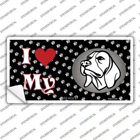 I Love My Beagle Dog Novelty Sticker Decal
