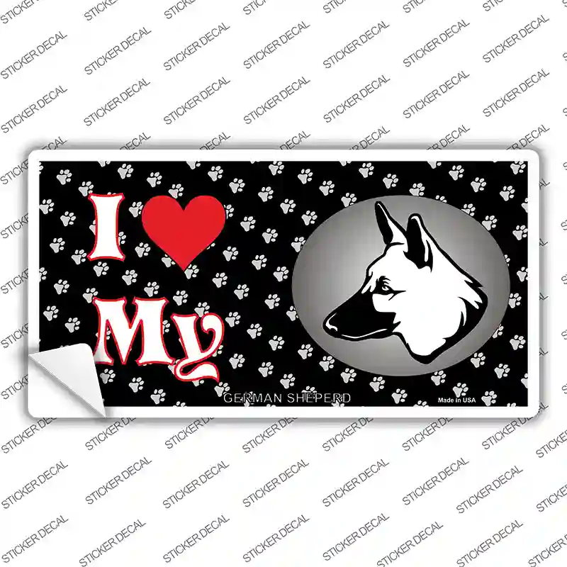 I Love My German Shepherd Novelty Sticker Decal