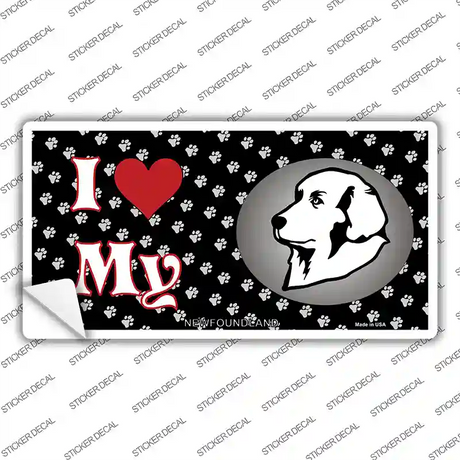 I Love My Newfoundland Novelty Sticker Decal