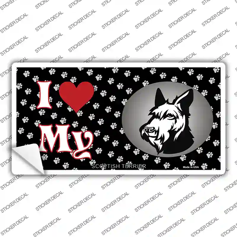 I Love My Scottish Terrier Novelty Sticker Decal