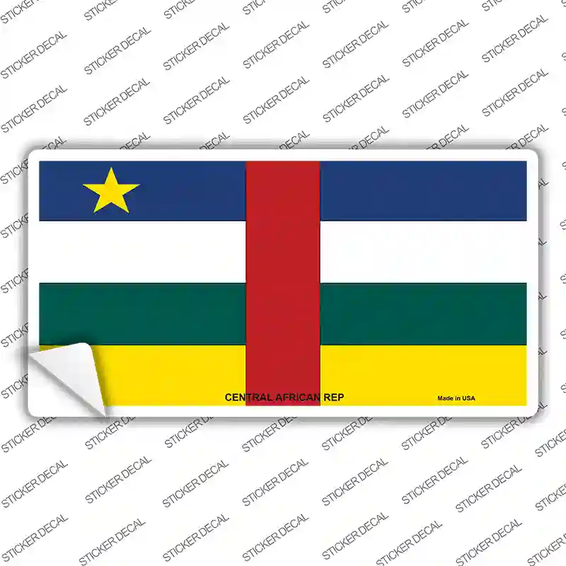 Central African Rep Flag Novelty Sticker Decal
