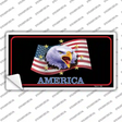 Waving Flag Bald Eagle Black Novelty Sticker Decal
