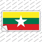 Myanmar Flag Novelty Sticker Decal