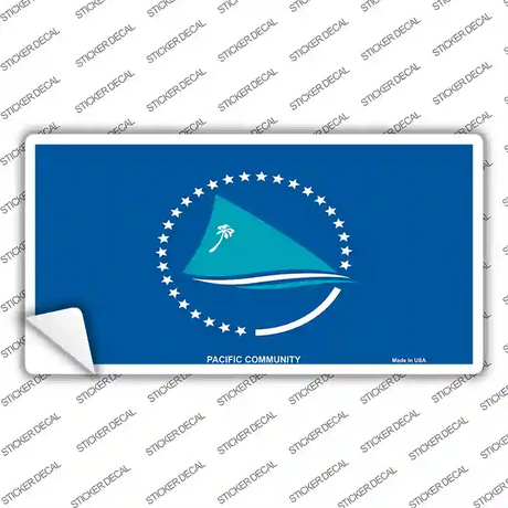 Pacific Community Flag Novelty Sticker Decal