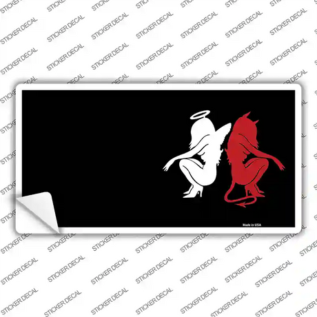 Angel Devil Offset Novelty Sticker Decal