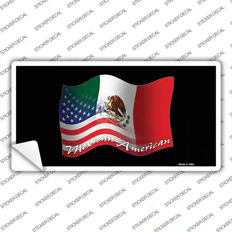 Mexican American Flag Novelty Sticker Decal