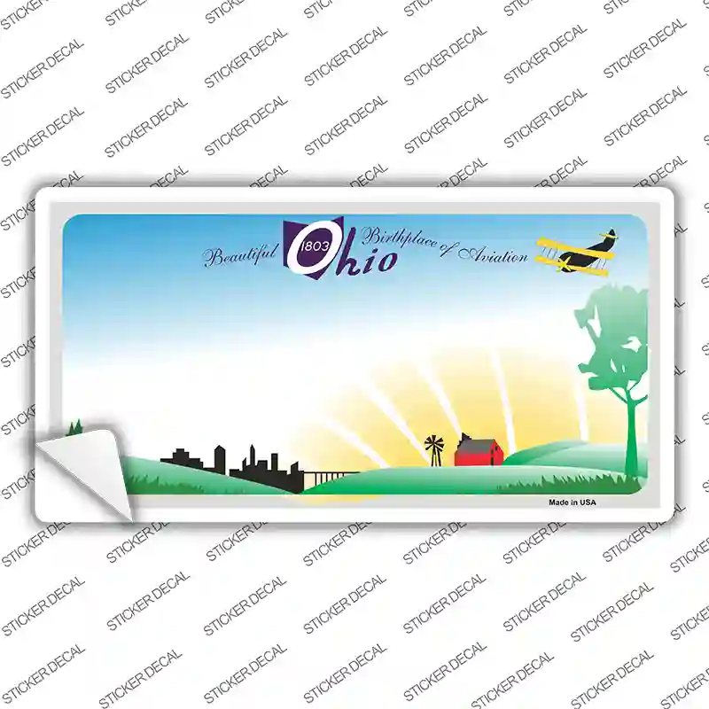 Ohio State Blank Background Novelty Sticker Decal