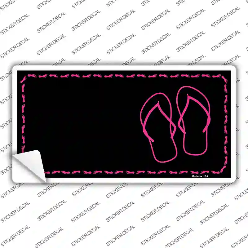 Flip Flops Pink Offset Novelty Sticker Decal