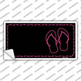 Flip Flops Pink Offset Novelty Sticker Decal