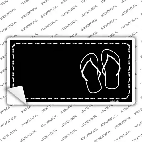 Flip Flops Offset Novelty Sticker Decal