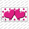 Hot Pink White Polka Dot Hot Pink Centered Hearts Novelty Sticker Decal