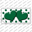 Green White Polka Dot Green Centered Hearts Novelty Sticker Decal