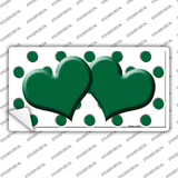 Green White Polka Dot Green Centered Hearts Novelty Sticker Decal