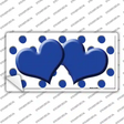 Blue White Polka Dot Blue Centered Hearts Novelty Sticker Decal