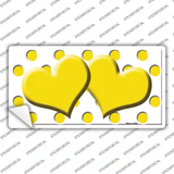 Yellow White Polka Dot Yellow Centered Hearts Novelty Sticker Decal