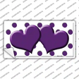 Purple White Polka Dot Purple Centered Hearts Novelty Sticker Decal