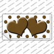 Brown White Polka Dot With Brown Centered Hearts Novelty Sticker Decal
