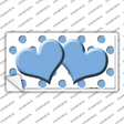 Light Blue White Polka Dot Light Blue Centered Hearts Novelty Sticker Decal