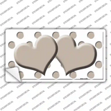 Tan White Polka Dot Tan Centered Hearts Novelty Sticker Decal