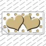 Gold White Polka Dot Gold Centered Hearts Novelty Sticker Decal