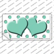 Mint White Polka Dot Mint Centered Hearts Novelty Sticker Decal